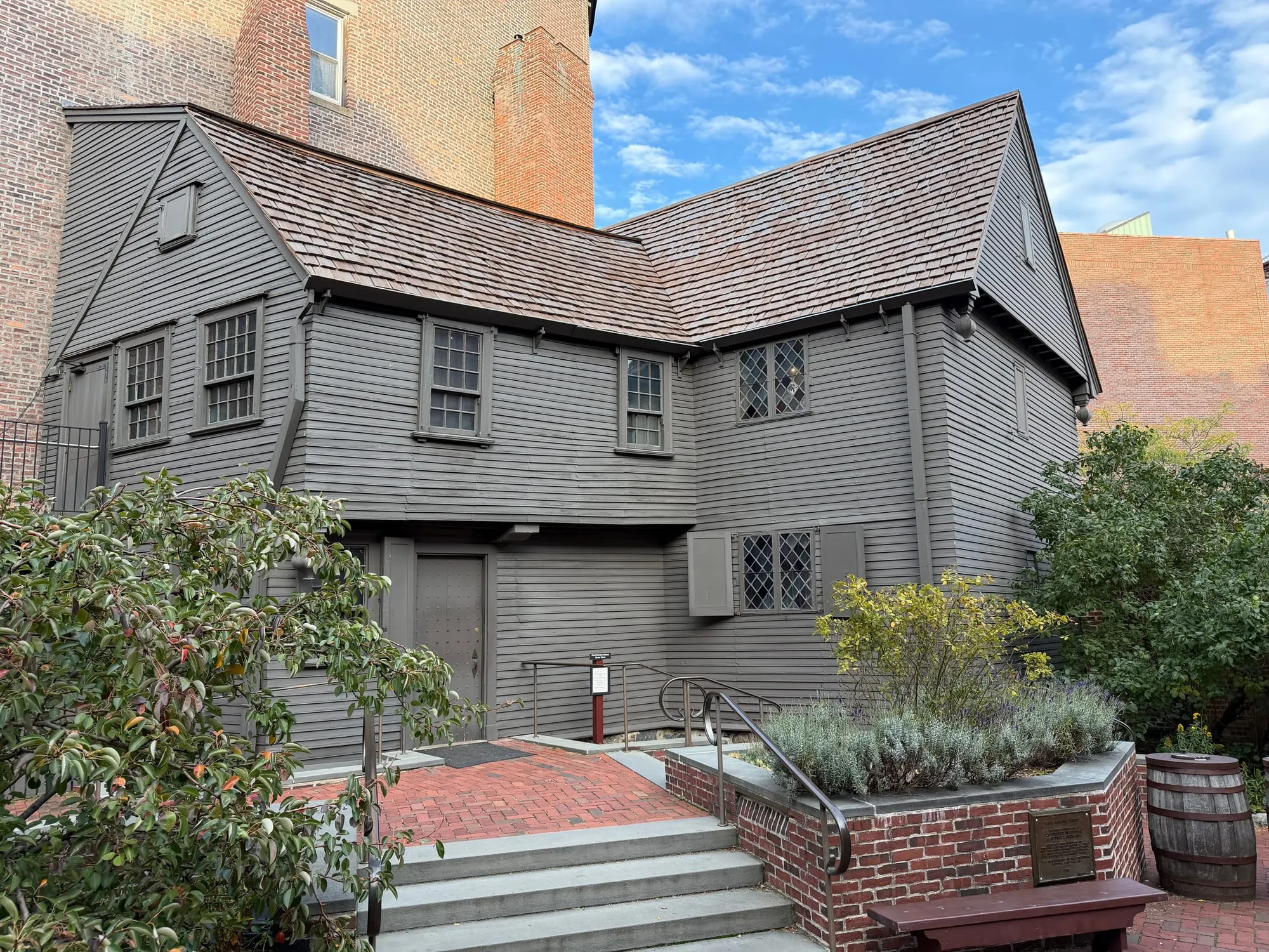 Paul Revere's dark-shingled 17th-century house
