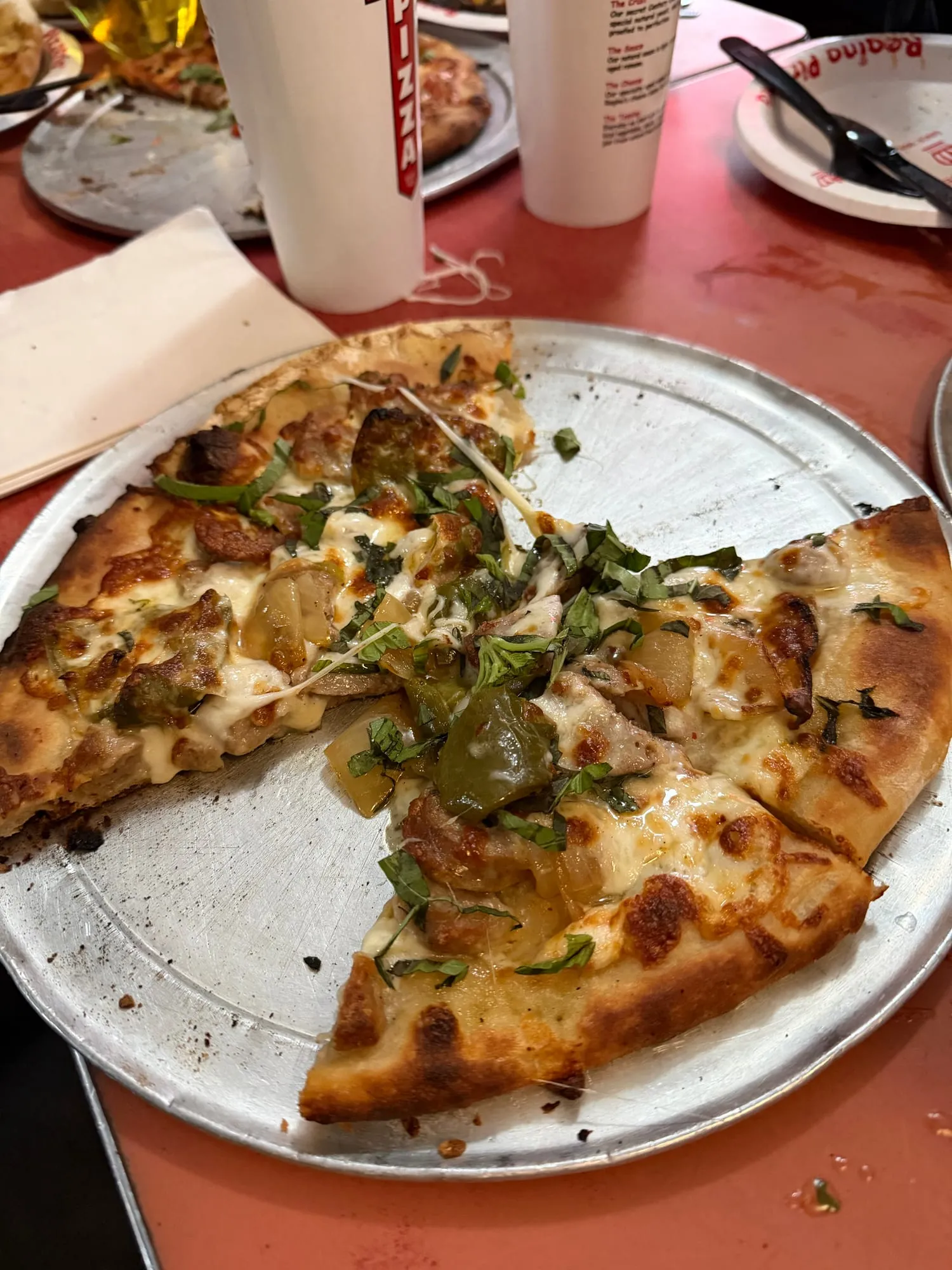 A pizza at Regina Pizzeria in the North End